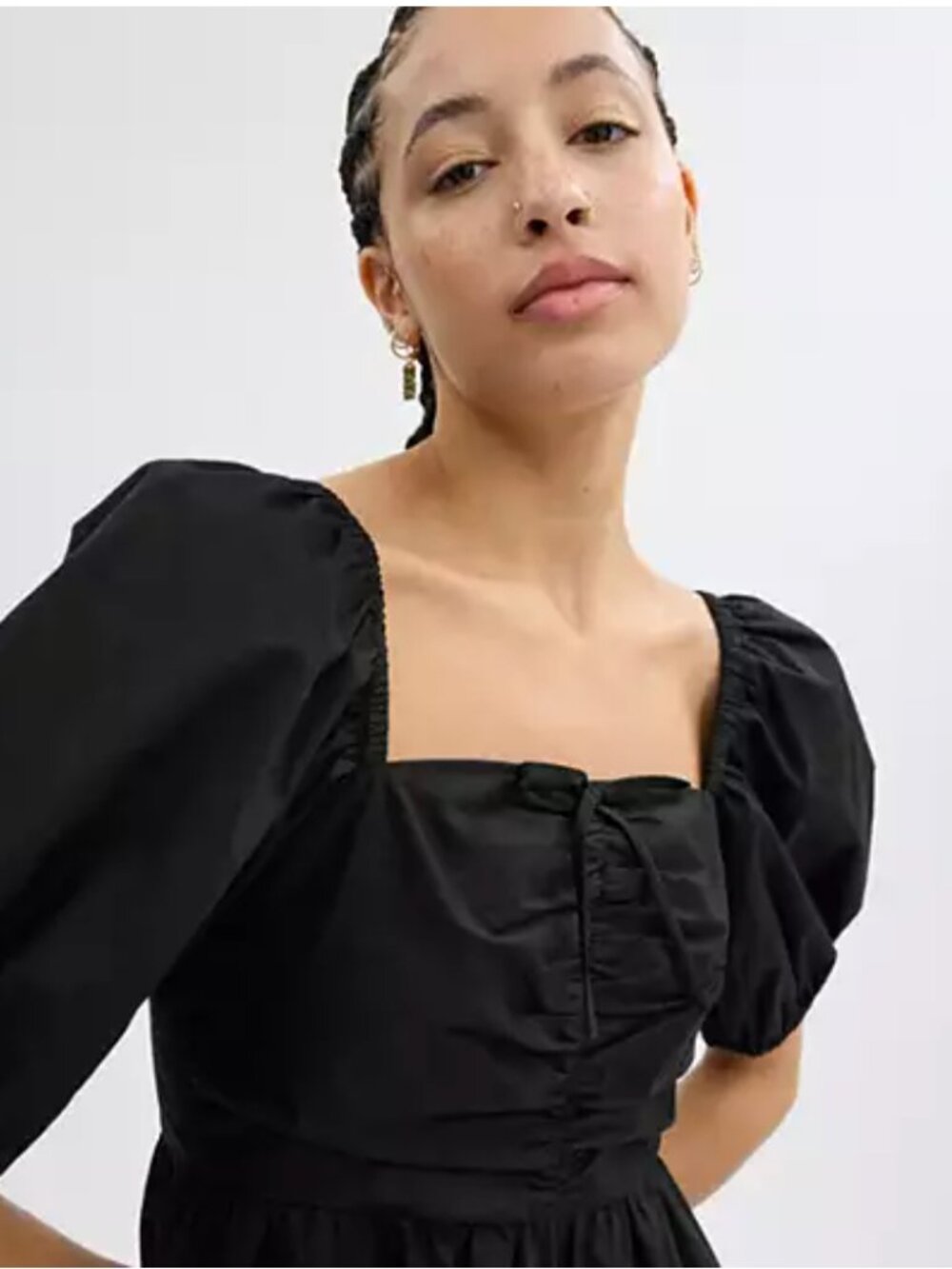 Coach Black Short Dress W/ Puff Sleeves In Organic Cotton S - Picture 10 of 11